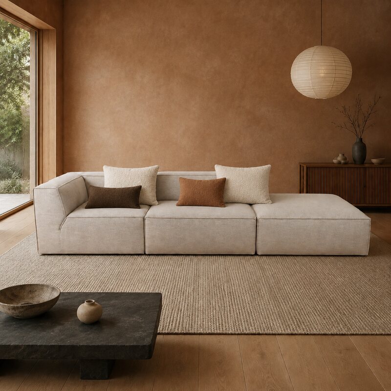 Sofá Smooth modular num ambiente contemporâneo